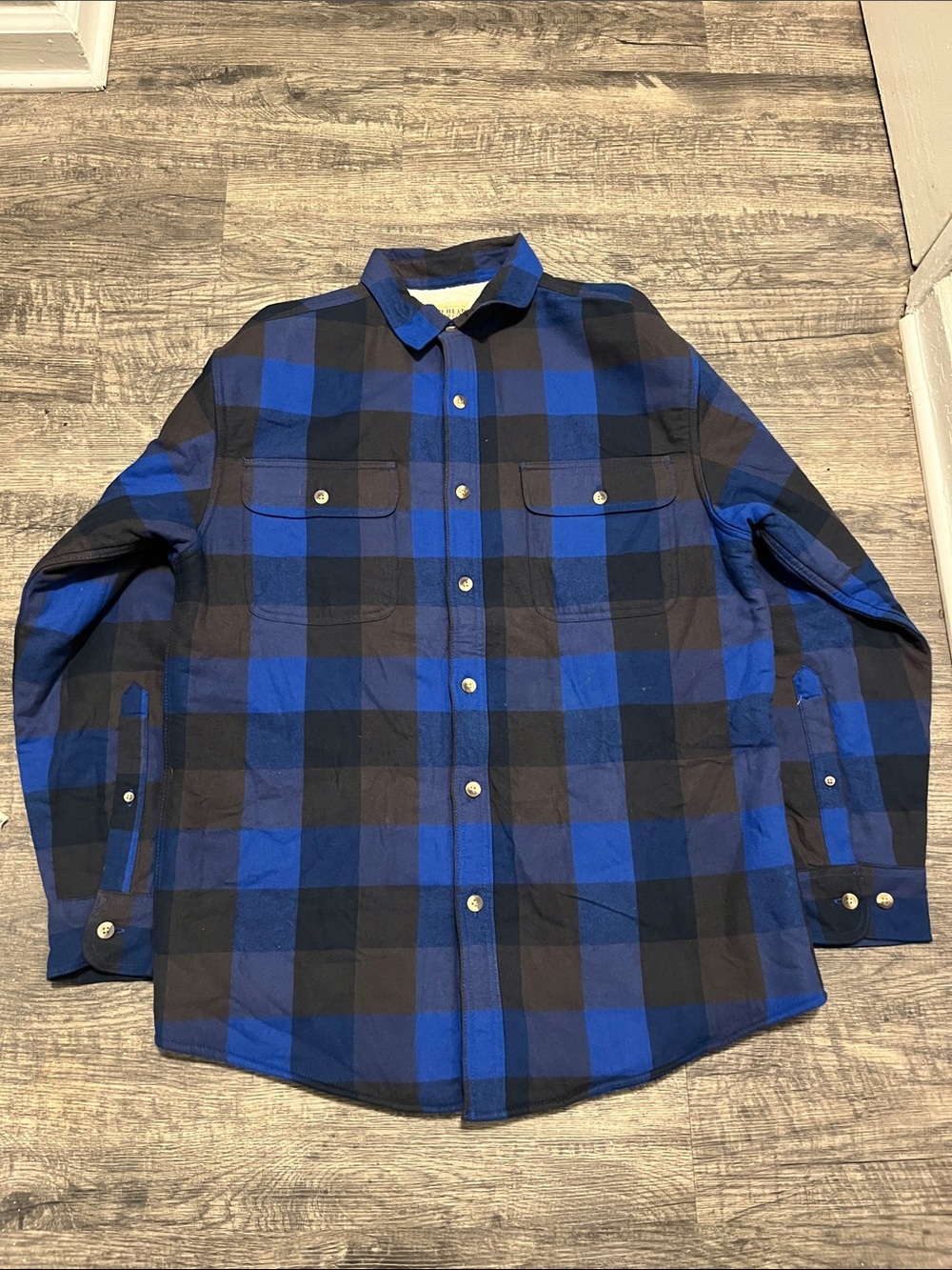 RedHead Blue and Black Plaid Button-Down Shirt